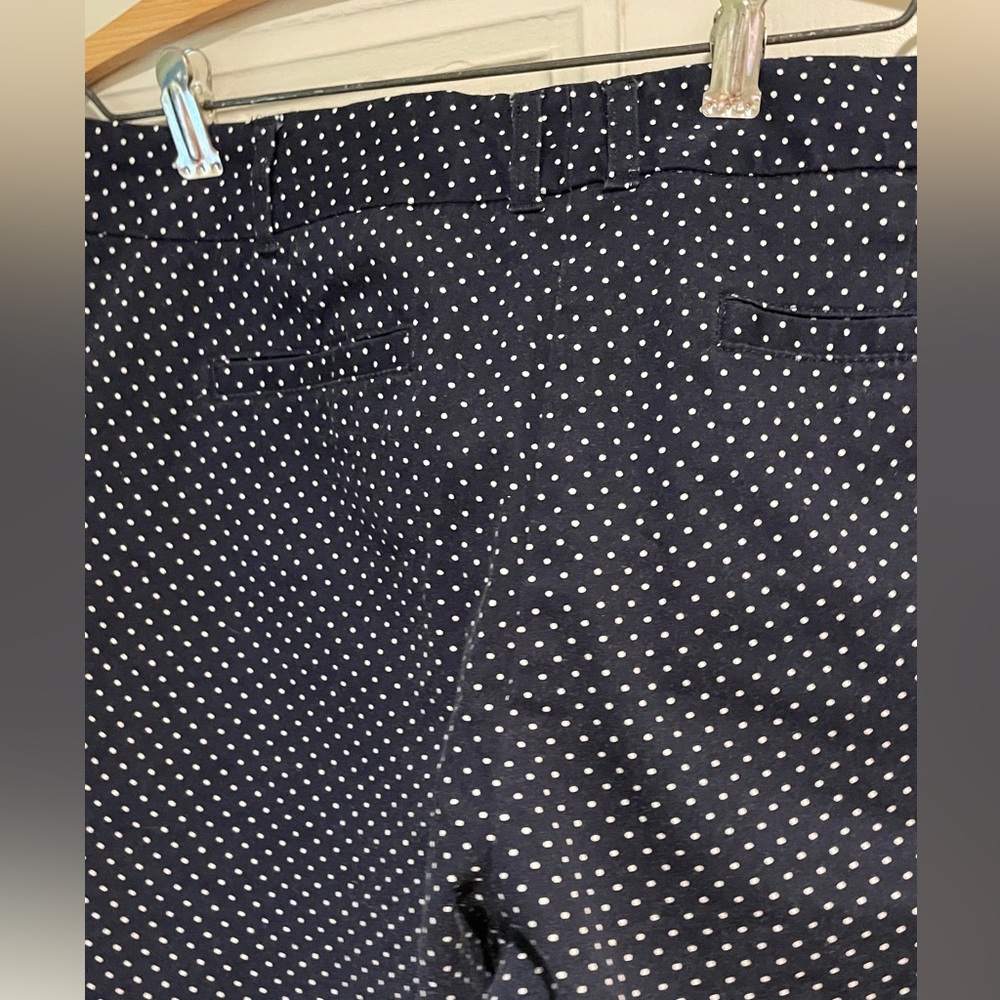 High Waist Navy Blue Poka Dot Women's Shorts Size: 12 - Picture 7 of 7